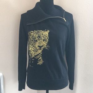 Ralph Lauren active sweater black with gold tiger